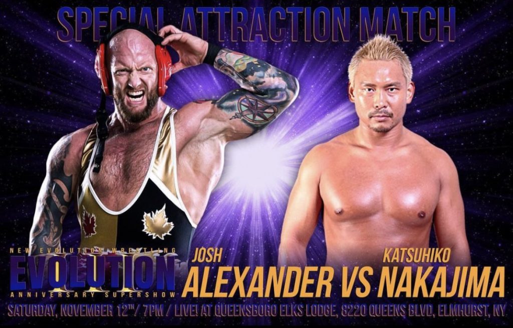 Josh Alexander To Face NOAH Star Katsuhiko Nakajima In New York Next Month Josh Alexander vs Katsuhiko Nakajima - Photo Credit - New Evolution Wrestling (NEW)